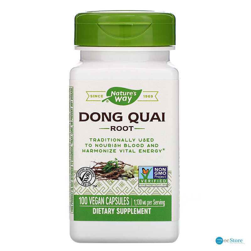 Дягіль лікарський, Dong Quai Root, Nature's Way, корінь, 1130 мг, 100 капсул (565 мг у капсулі)