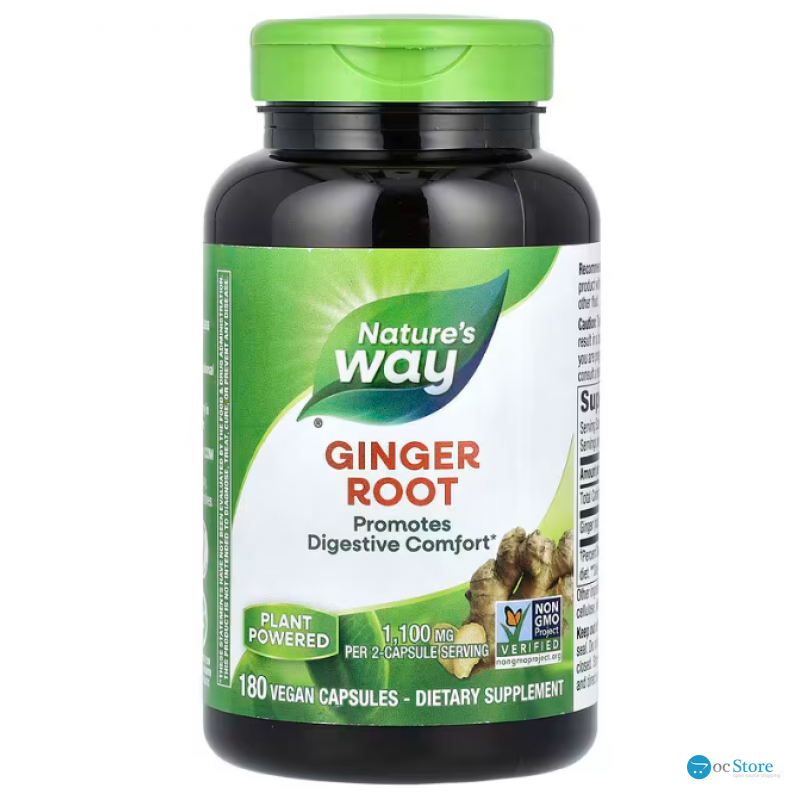 Корінь імбиру, Ginger Root, Nature's Way, 1100 мг, 180 вегетаріанських капсул (550 мг в одній капсулі)