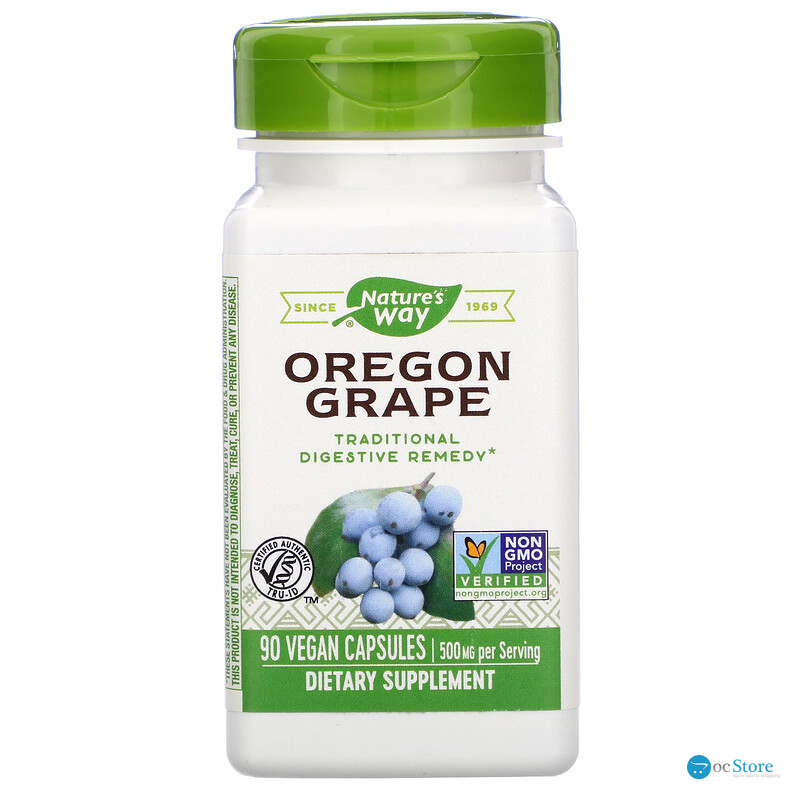 Орегонський виноград, Oregon Grape, Nature's Way, 500 мг, 90 веганських капсул