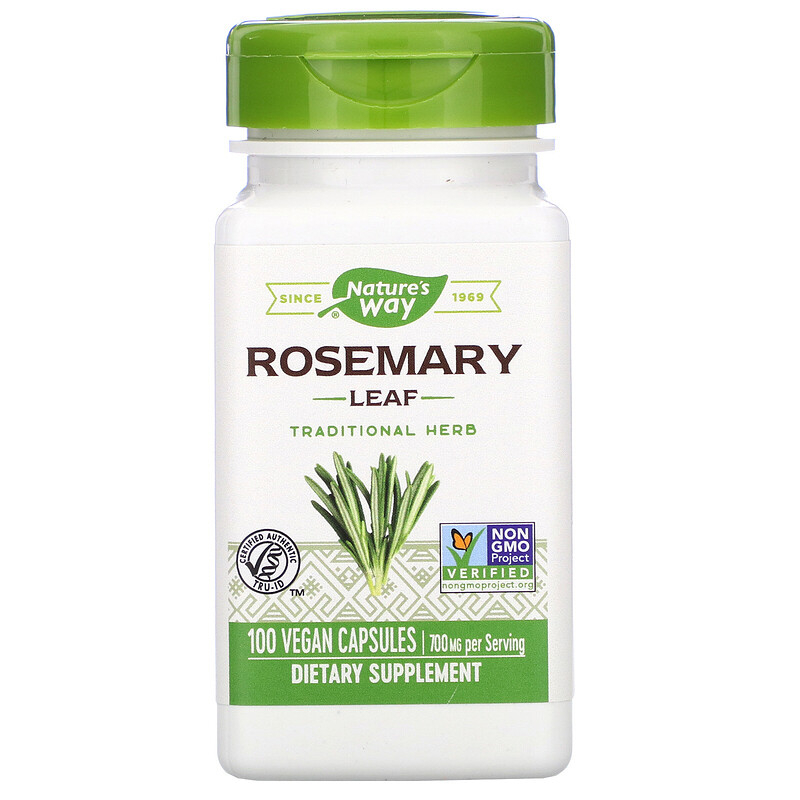 Розмарин, Rosemary, Nature's Way, листя, 700 мг, 100 веганських капсул (350 мг на капсулу)