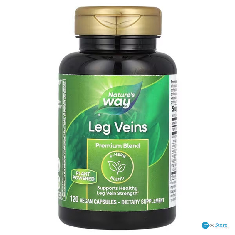 Для підтримки здорової сили вен ніг, Leg Veins, Nature's Way, преміум-суміш, 120 веганських капсул