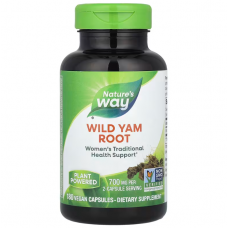 Дикий ямс, Wild Yam, Nature's Way, корінь, 700 мг, 180 веганських капсул (350 мг в капсулі)