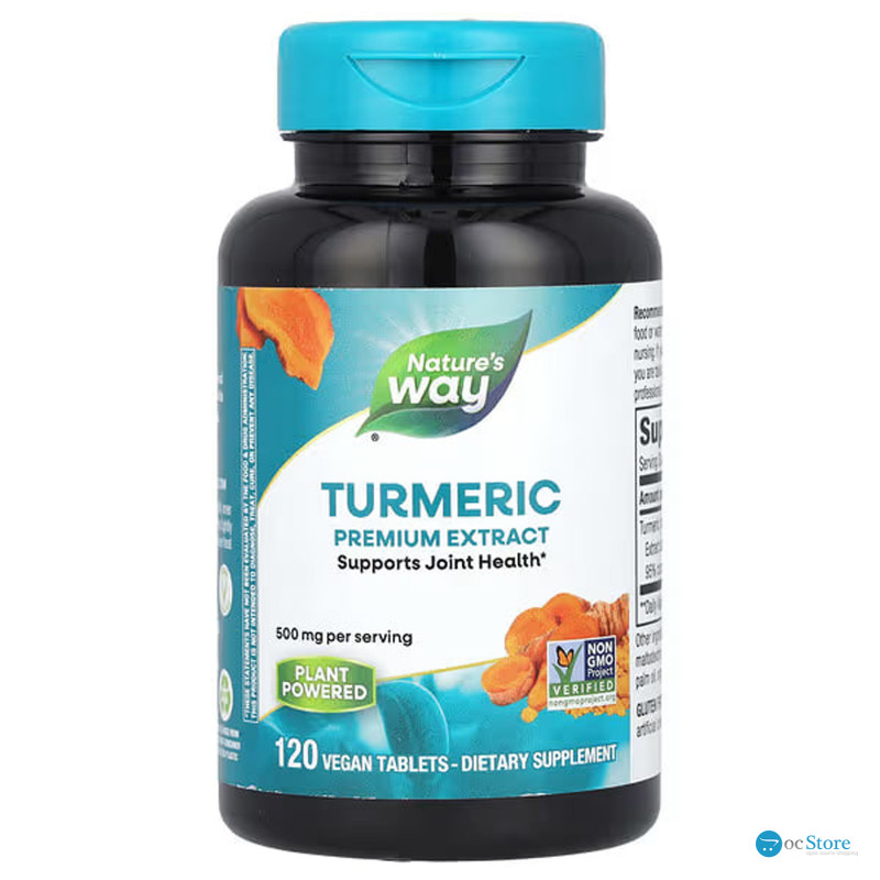 Куркумін, Turmeric, Nature's Way, преміум екстракт, 500 мг, 120 веганських таблеток