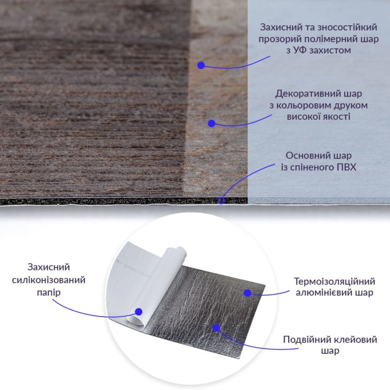 Самоклеюча вінілова плитка 152.4х914.4х1.5мм Мозаїка, ціна за 1 шт. (СВП-006) Матова SW-00000223
