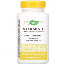 Вітамін С (аскорбінова кислота), Vitamin C-1000, Nature's Way, з биофлавоноїдами, 250 веганських капсул