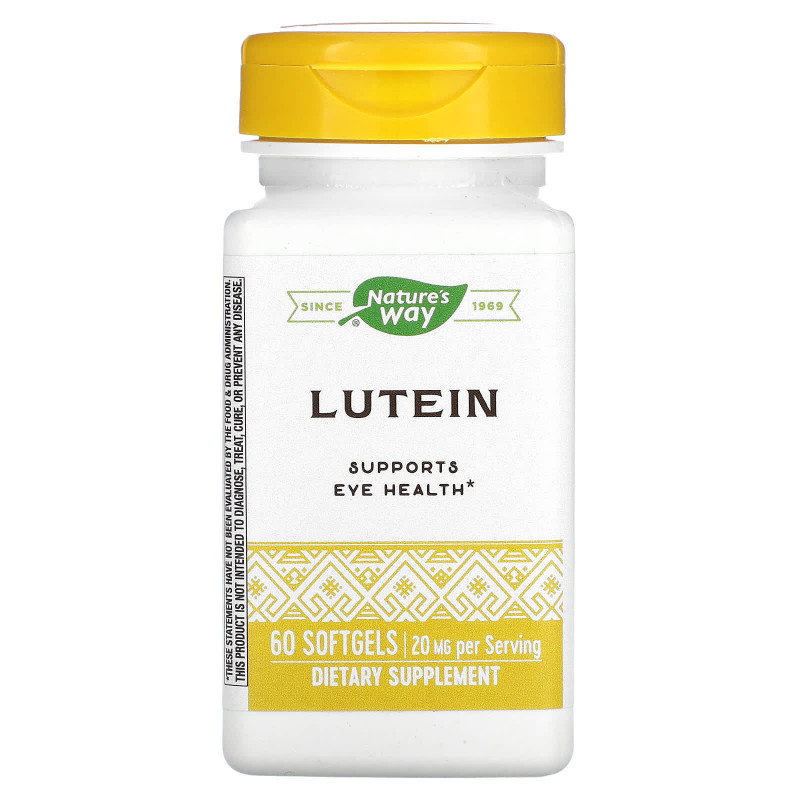 Лютеїн, Lutein, Nature's Way, 20 мг, 60 гелевих капсул