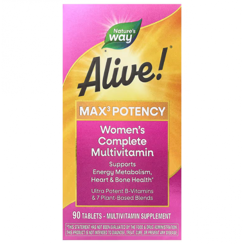 Вітаміни для жінок, Alive, Women's Complete Multivitamin, Nature's Way, повний мультивітамінний комплекс, 90 таблеток