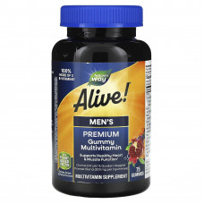 Вітаміни для чоловіків, Alive! Men's Gummy Vitamins, Nature's Way, 75 жувальних таблеток