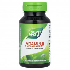 Вітамін Е, Vitamin E, Nature's Way, 268 мг, 100 гелевих капсул