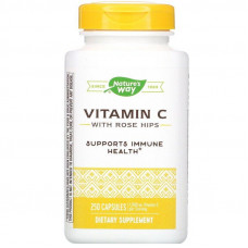 Вітамін С (аскорбінова кислота), Vitamin C, Nature's Way, з шипшиною, 1000 мг, 250 капсул
