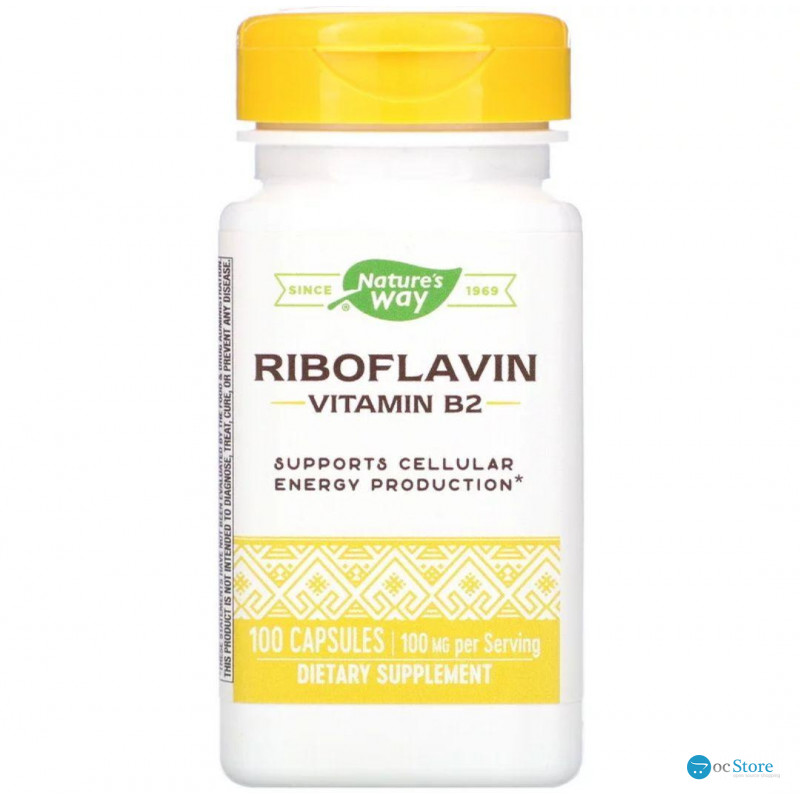 Рибофлавін, Vitamin B2, Nature's Way, 100 мг, 100 капсул