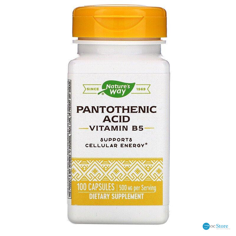Пантотенова кислота, Pantothenic Acid, Nature's Way, 500 мг, 100 капсул