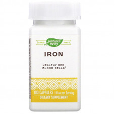 Залізо, Iron, Nature's Way, 18 мг, 100 капсул