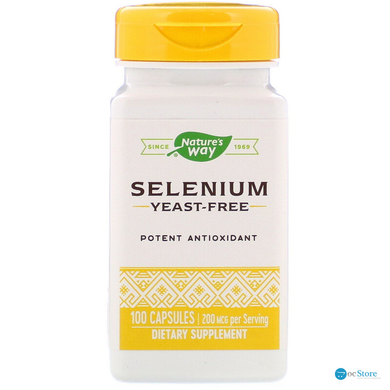 Селен, Selenium, Nature's Way, 200 мкг, 100 капсул