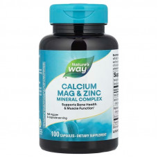 Кальцій, магній, цинк, Calcium Mag & Zinc, Nature's Way, 765 мг, 100 капсул