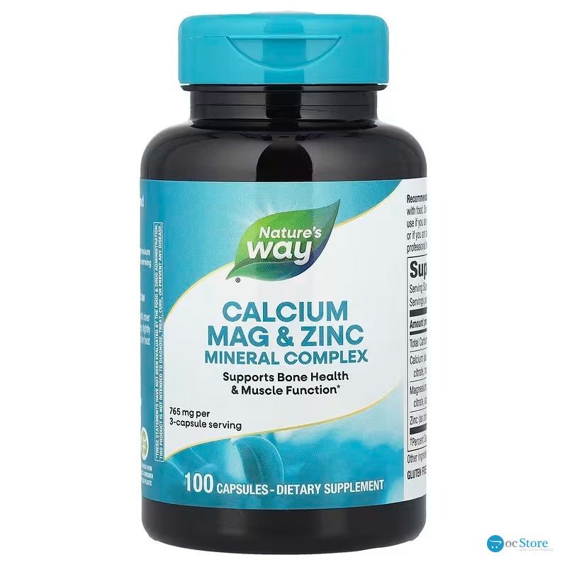 Кальцій, магній, цинк, Calcium Mag & Zinc, Nature's Way, 765 мг, 100 капсул
