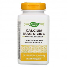 Кальцій Магній Цинк, Calcium, Mag & Zinc, Nature's Way, 765 мг, 250 капсул