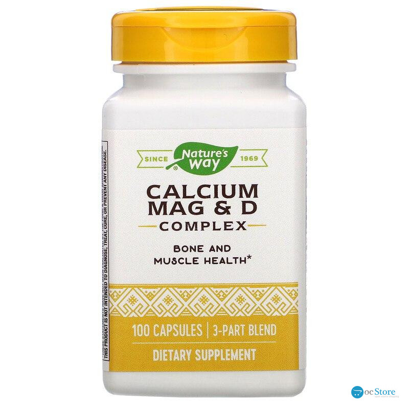 Комплекс кальцію та магнію з вітаміном D, Calcium Mag & D Complex, Nature's Way, 100 капсул