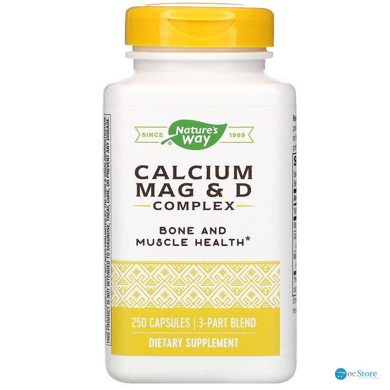 Кальцій, магній і вітамін D, Calcium Mag & D, Nature's Way, 250 капсул