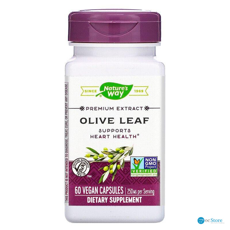 Екстракт листя оливи, Olive Leaf, Nature's Way, преміум-клас, 250 мг, 60 веганських капсул