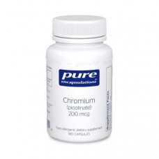 Хром (піколінат), Chromium (picolinate), Pure Encapsulations, для підтримки здорового метаболізму ліпідів та глюкози, 200 мкг, 180 капсул