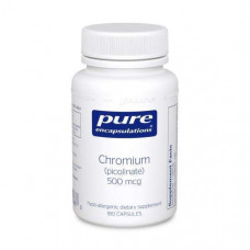 Хром (піколінат), Chromium (picolinate), Pure Encapsulations, для підтримки здорового метаболізму ліпідів та глюкози, 500 мкг, 180 капсул