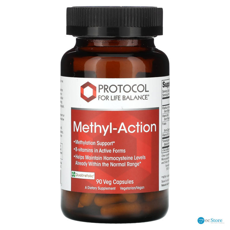 Підтримка метилювання, Methyl-Action, Protocol for Life Balance, активний В-комплекс, 90 веганських капсул