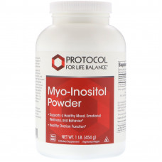 Міо-інозитол, Myo-Inositol Powder, Protocol for Life Balance, порошок, 454 г
