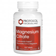 Магній цитрат, Magnesium Citrate, Protocol for Life Balance, 100 веганських таблеток