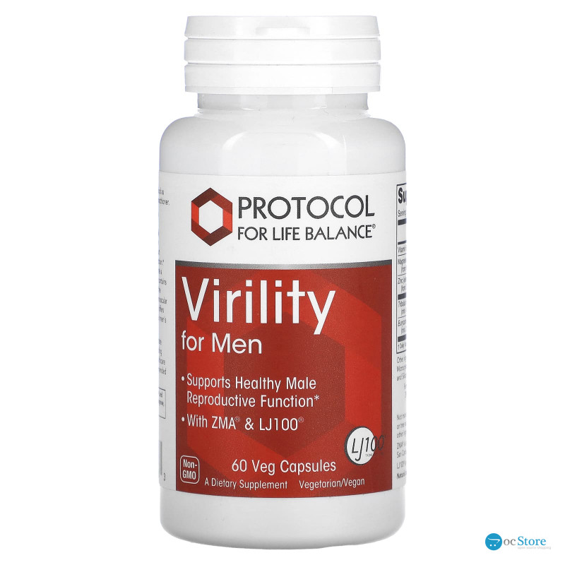 Репродуктивне здоров'я чоловіків, Virility For Men, Protocol for Life Balance, 60 веганських капсул