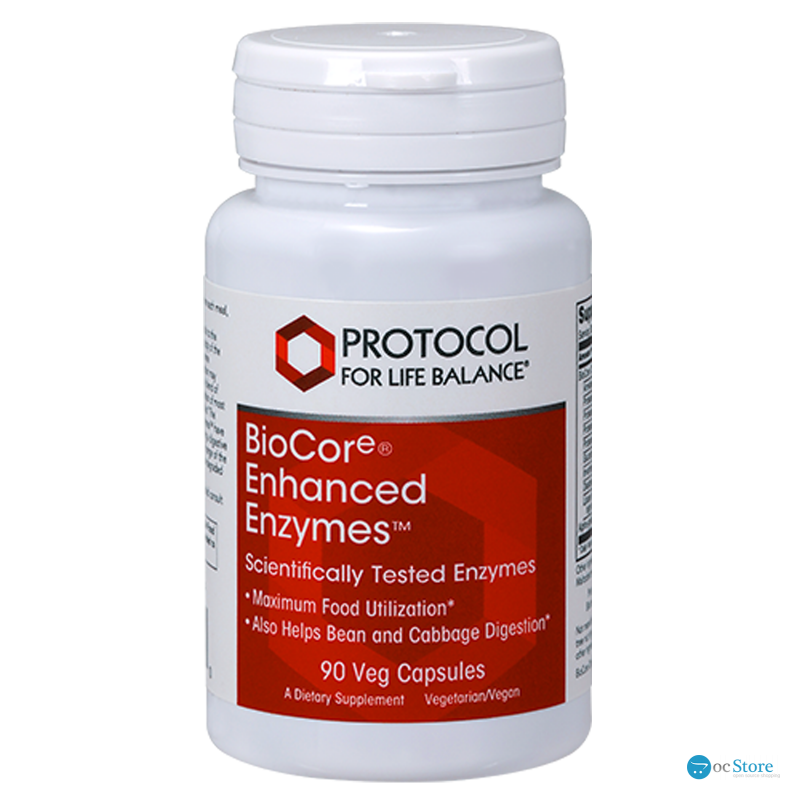Травні ферменти широкого спектру, BioCore® Enhanced Enzymes™, Protocol for Life Balance, 90 веганських капсул