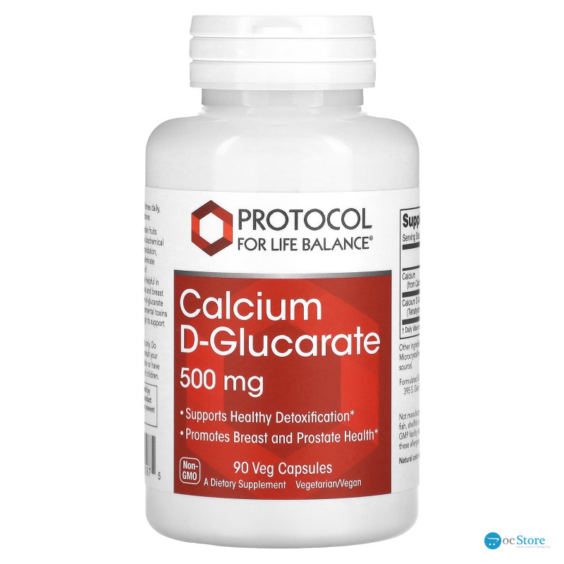 Кальцій D-глюкарат, Calcium D-Glucarate, Protocol for Life Balance, 500 мг, 90 вегетаріанських капсул