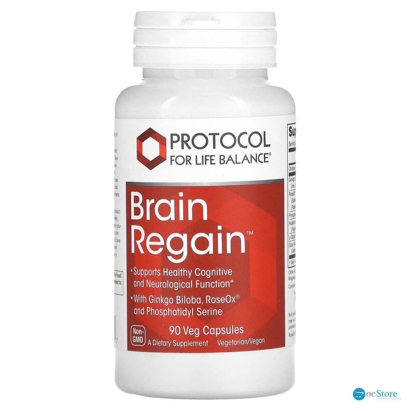 Підтримка мозку, Brain Regain, Protocol for Life Balance, 90 веганських капсул