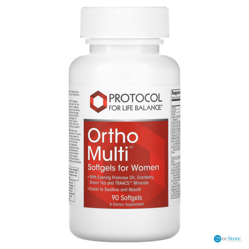 Мультивітаміни для жінок, Ortho Multi for Women, Protocol for Life Balance, 90 гелевих капсул
