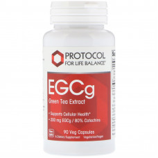 Екстракт зеленого чаю, EGCg Green Tea, Protocol for Life Balance, 200 мг, 90 вегетаріанських капсул