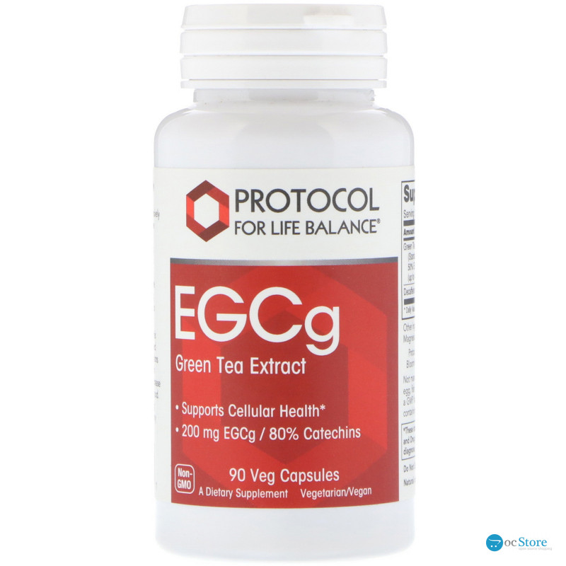 Екстракт зеленого чаю, EGCg Green Tea, Protocol for Life Balance, 200 мг, 90 вегетаріанських капсул