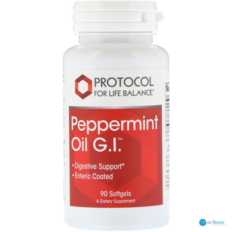 Олія м'яти перцевої, Peppermint Oil GI, Protocol for Life Balance, 90 гелевих капсул