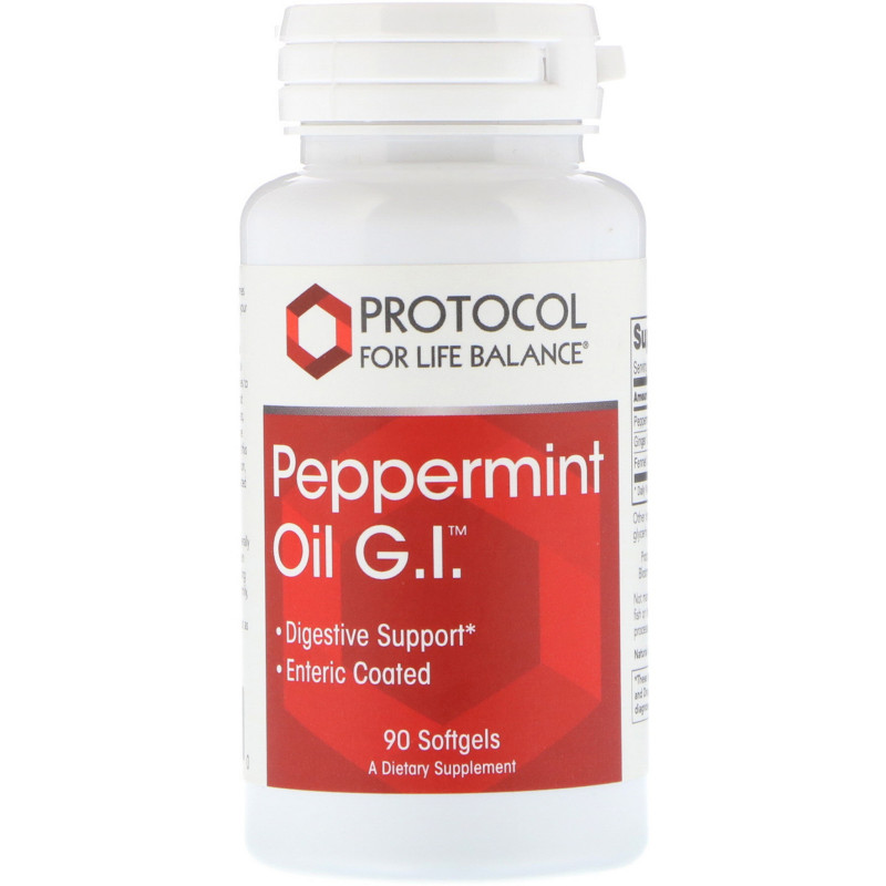 Олія м'яти перцевої, Peppermint Oil GI, Protocol for Life Balance, 90 гелевих капсул