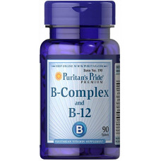 Вітаміни групи В, Vitamin B-Complex and Vitamin B-12, Puritan's Pride, 90 таблеток