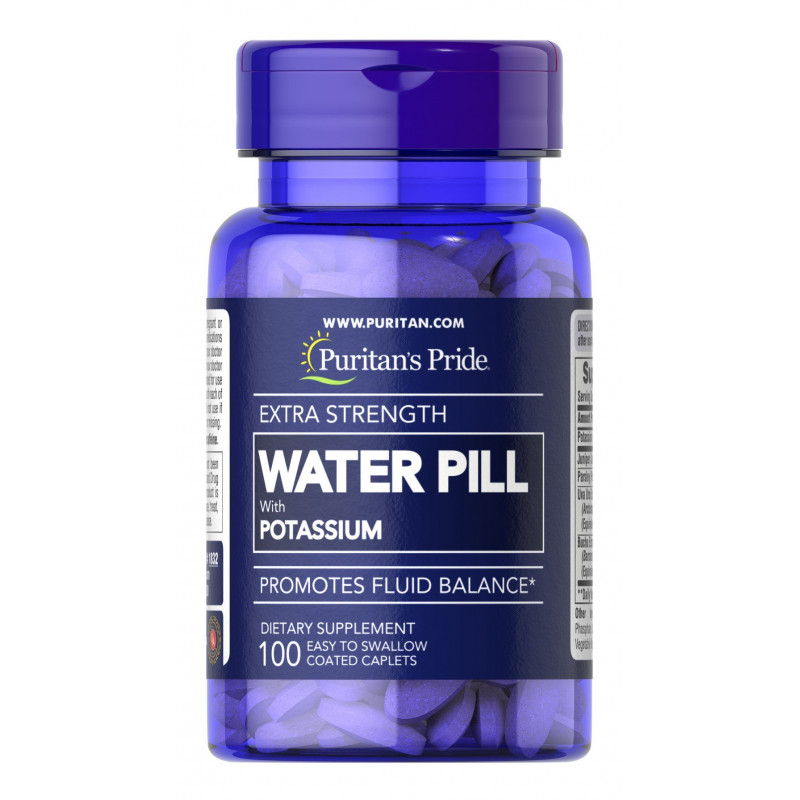 Підтримка водного балансу, Extra Strength Water Pill, Puritan's Pride, 100 каплет