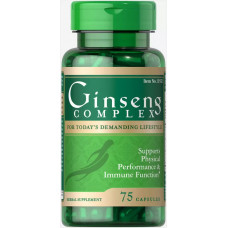 Женьшень, Ginseng Complex, Puritan's Pride, 75 капсул