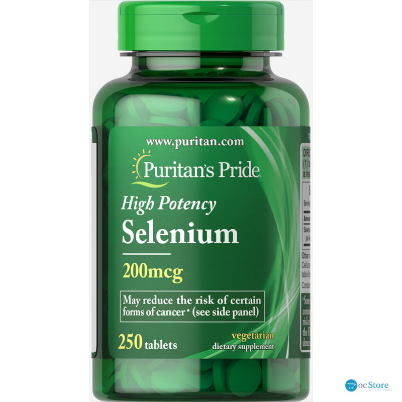 Селен, Selenium, Puritan's Pride, 200 мг, 250 таблеток