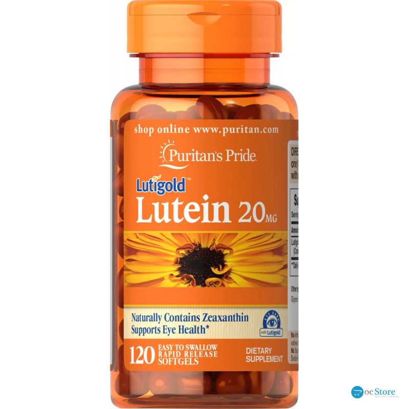 Лютеїн з зеаксантином, Lutein, Puritan's Pride, 20 мг, 120 гелевих капсул