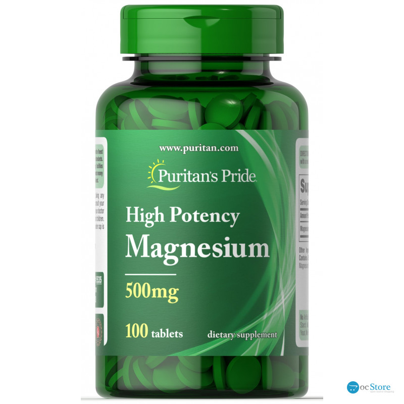 Магній, Magnesium, Puritan's Pride, 500 мг, 100 таблеток