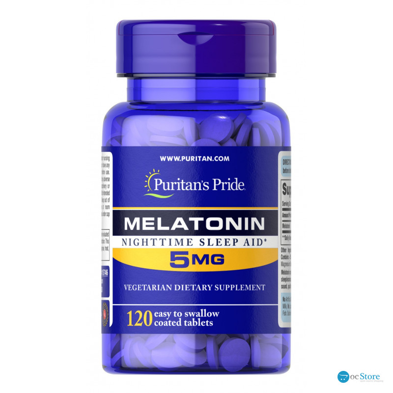 Мелатонін, Melatonin, Puritan's Pride, високоефективний, 5 мг, 120 таблеток