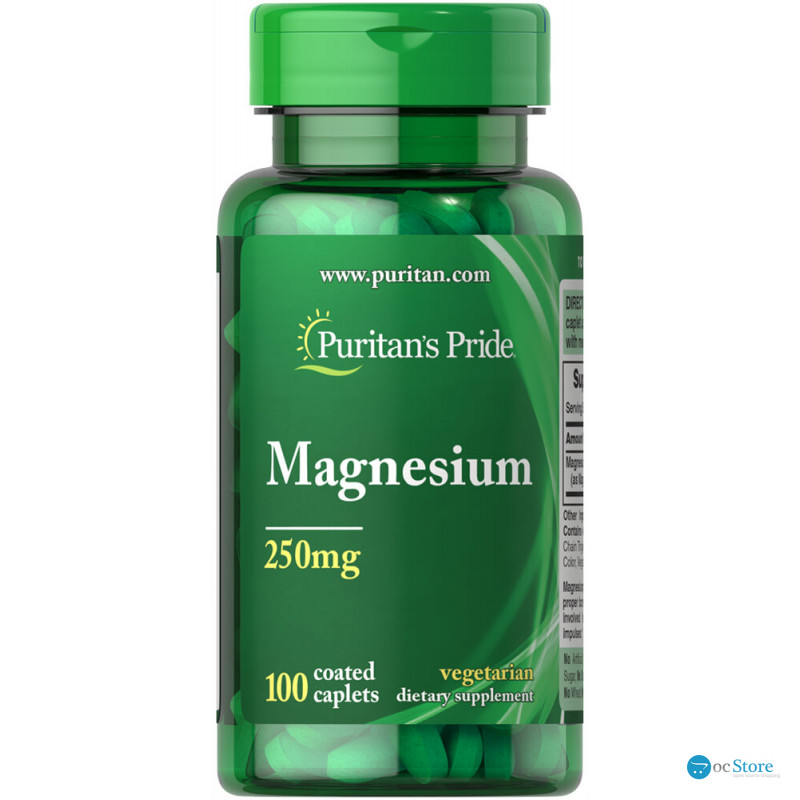 Магній, Magnesium, Puritan's Pride, 250 мг, 100 капсул