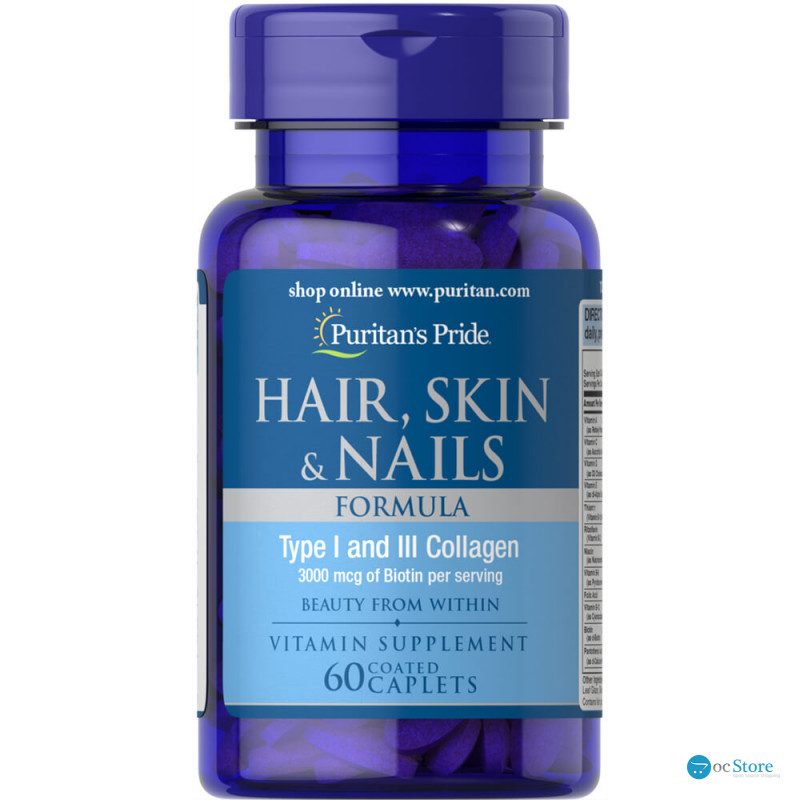 Формула для волосся, шкіри, нігтів, Hair Skin Nails Formula, Puritan's Pride, 60 каплет