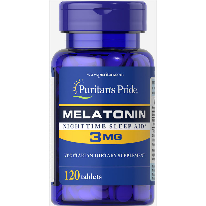 Мелатонін, Melatonin, Puritan's Pride, 3 мг, 120 таблеток