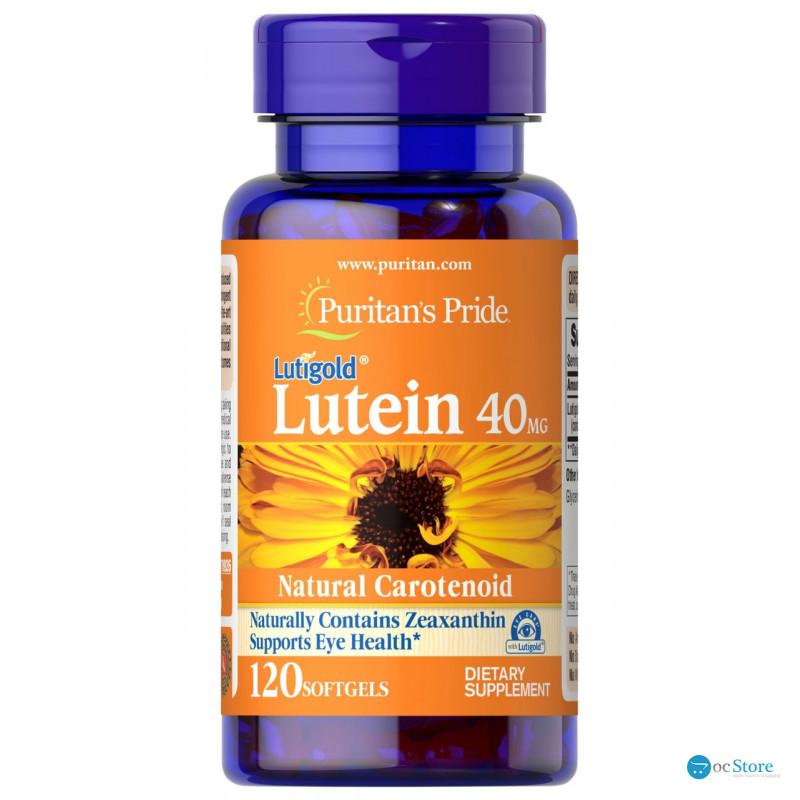 Лютеїн з зеаксантином, Lutein, Puritan's Pride, 40 мг, 120 гелевих капсул
