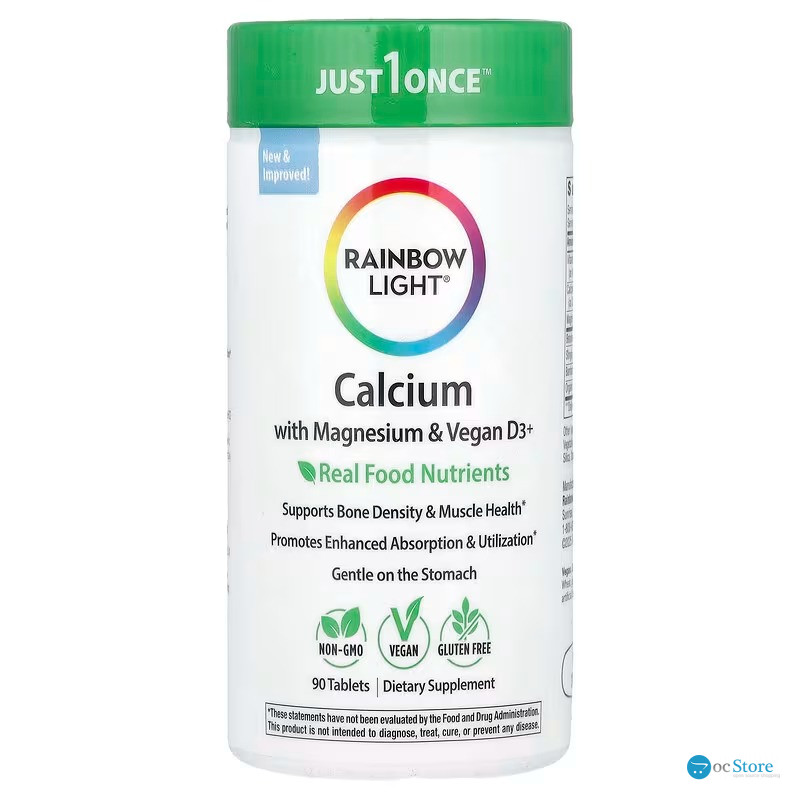 Кальцій, Магній і вітамін D3, Calcium With Magnesium & Vitamin D3, Rainbow Light, 90 таблеток